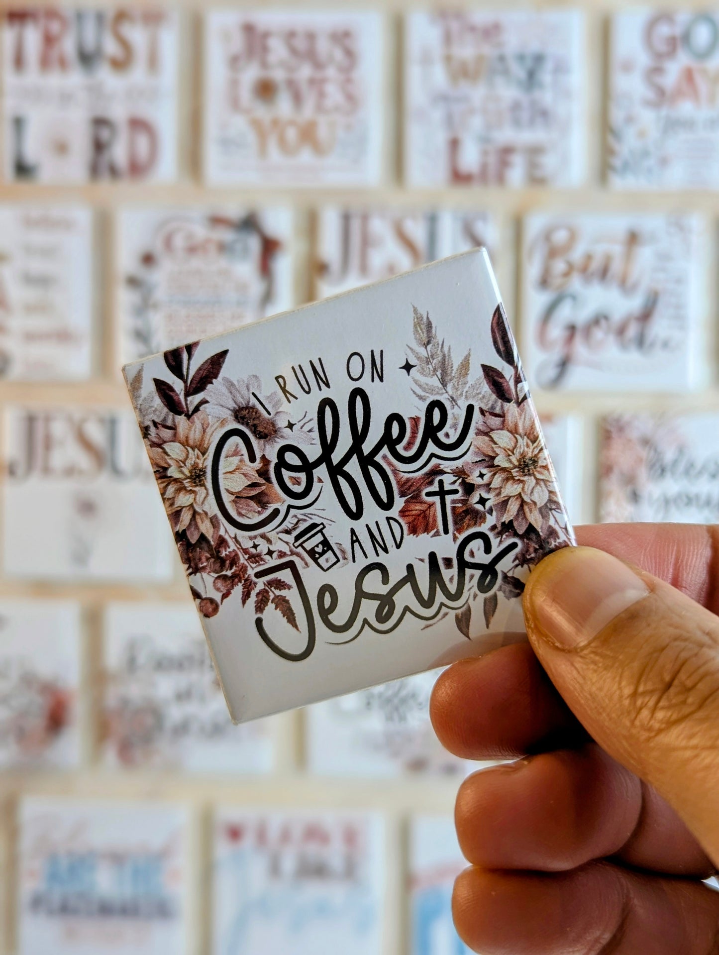 I run on coffee and Jesus 50x50mm