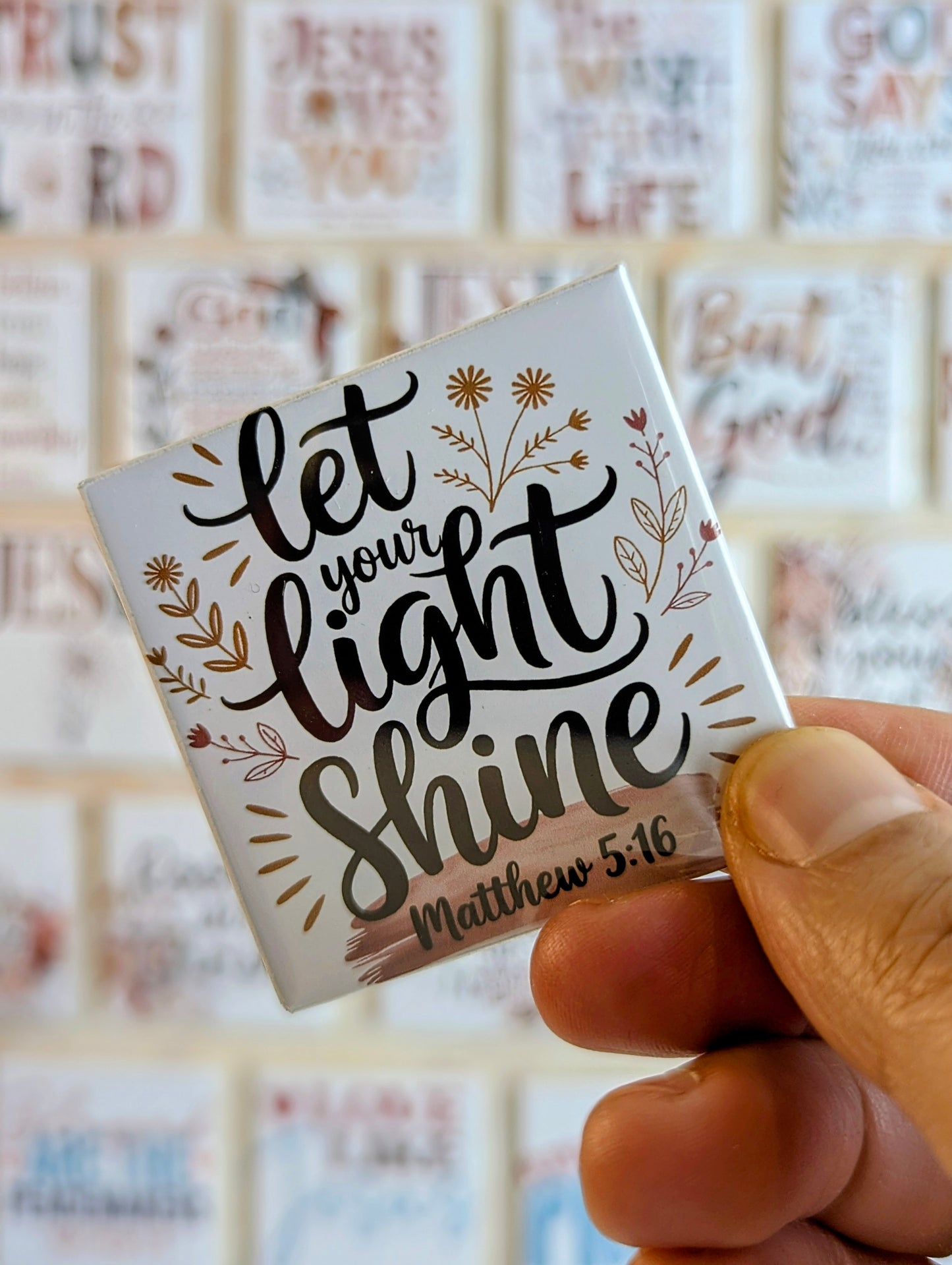 Let your light shine | Matthew 5:16 50x50mm